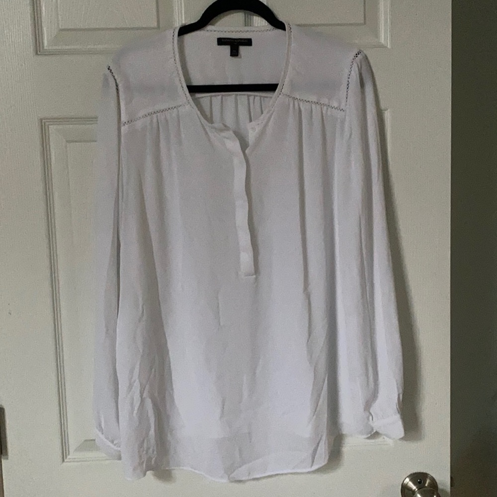 Banana Republic boho long sleeve eyelet blouse XL